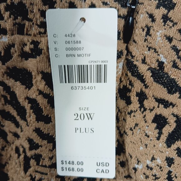 Anthropologie, Maeve, NWT, Knit Animal Print Mini Dress, Size 20W, Back Cutout - Picture 5 of 16